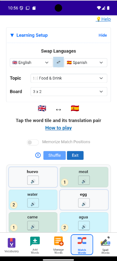 MyPoly Match Words