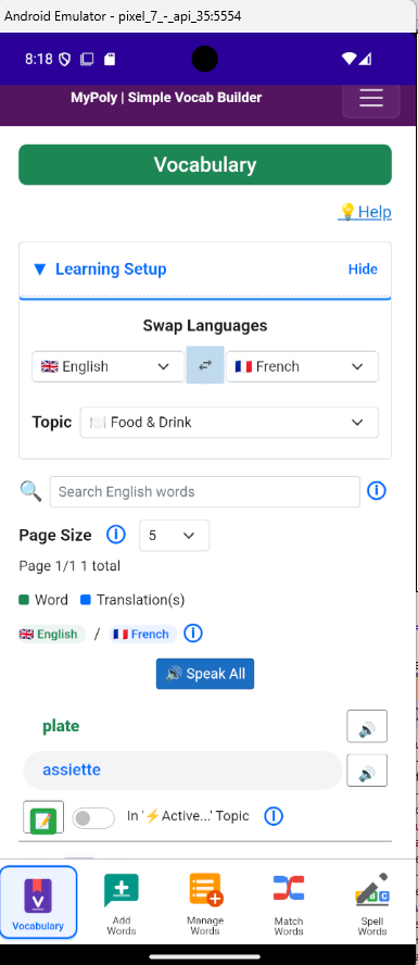 MyPoly Vocabulary List
